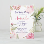 Zachte Bloemen Verjaardagsviering Kaart (Staand voorkant)