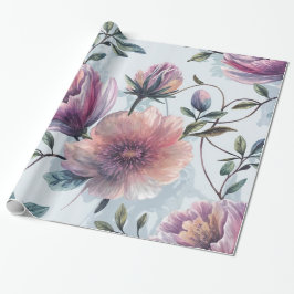 Zachte Bloemen Waterverf Gift Wrap Cadeaupapier