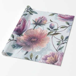 Zachte Bloemen Waterverf Gift Wrap Cadeaupapier