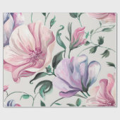 Zachte Bloemen Waterverf Gift Wrap Cadeaupapier (Vlak)