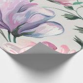 Zachte Bloemen Waterverf Gift Wrap Cadeaupapier (Hoek)