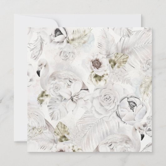 Zachte Bloemen Winter Open Huis Plein Kaart (Achterkant)