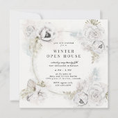 Zachte Bloemen Winter Open Huis Plein Kaart (Voorkant)