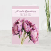 Zachte bloemencondoleances sympathie Wenskaart Kaart (Voorkant)