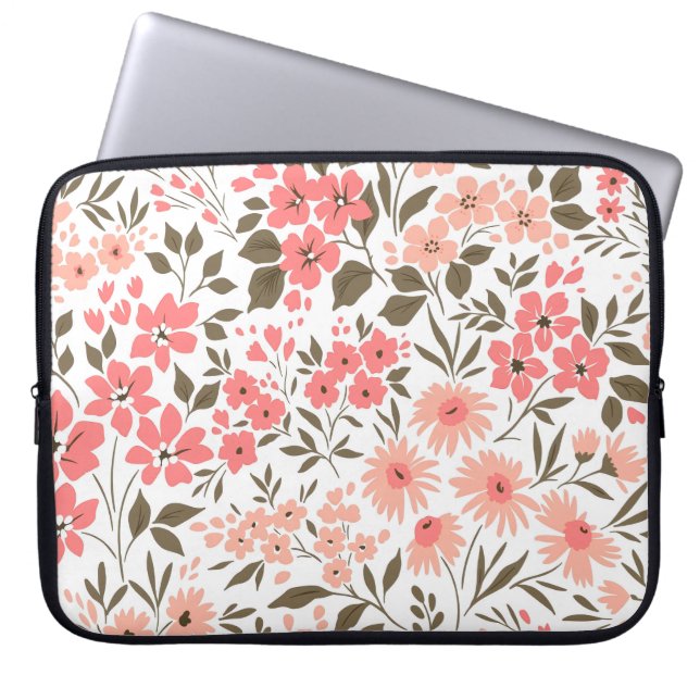 Zachte Bloemendromen Laptop Sleeve (Voorkant)