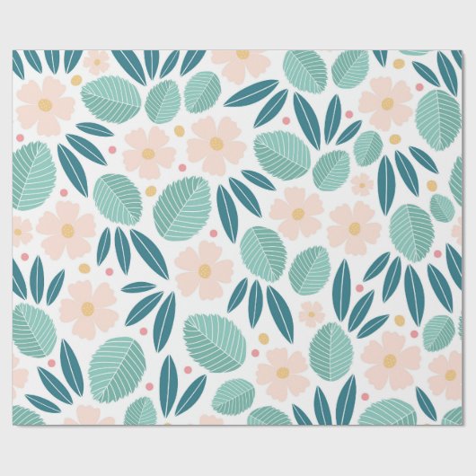 Zachte bloemenelegantie cadeaupapier (Vlak)