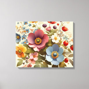 Zachte bloemenelegantie canvas afdruk