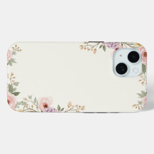 Zachte bloemenelegantie Case-Mate iPhone case (Achterkant (horizontaal))