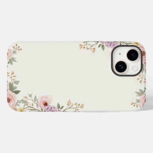 Zachte bloemenelegantie Case-Mate iPhone case (Achterkant (horizontaal))