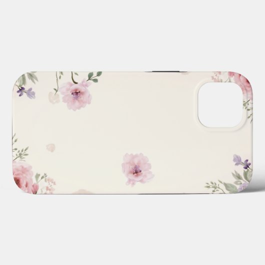 Zachte bloemenelegantie Case-Mate iPhone case (Achterkant (horizontaal))