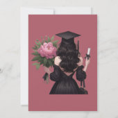 Zachte bloemengraduatefeest uitnodiging (Achterkant)