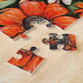 🐱🌸 Zachte bloemenkleed kat-puzzelcadeau ✨ Legpuzzel (Zijkant)