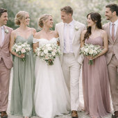 Zachte bloemenkleuren trouwkaart kaart