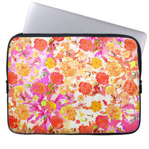 Zachte bloemenpatroon voor meisjes laptop sleeve