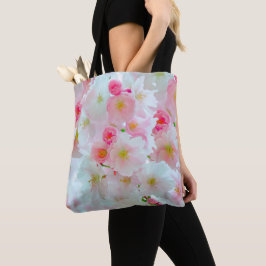 Zachte bloemenprint tote bag