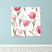 Zachte bloementulpen canvas afdruk (Insitu (Houten vloer))