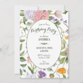 Zachte bloemenverjaardag kaart (Voorkant)