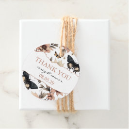 Zachte bloemenvlinders bedankjes labels