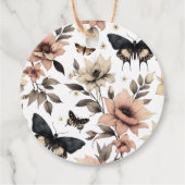 Zachte bloemenvlinders bedankjes labels (Achterkant)