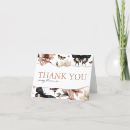 Zachte bloemenvlinders met foto bedankkaart