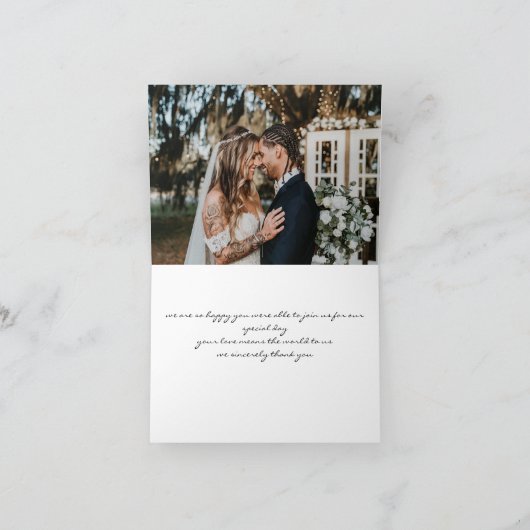 Zachte bloemenvlinders met foto bedankkaart (Binnen)