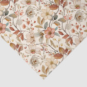 Zachte bloemenwijnstokken patroon op een ivoren ac tissuepapier (Detail)