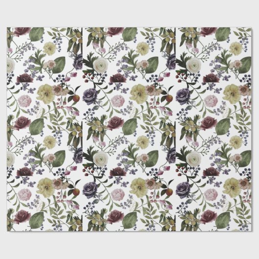 Zachte bloemige achtergrond cadeaupapier (Vlak)