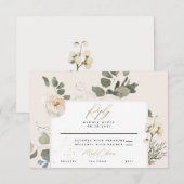 Zachte Bloemige Botanische Bruiloft RSVP Kaartje (Voorkant / Achterkant)