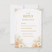 Zachte Bloemige Elegante Respons RSVP Kaartje (Voorkant)