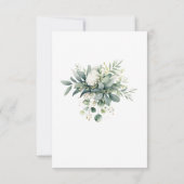 Zachte Bloemige Groene Goud Accent Trouw Save The Date (Achterkant)