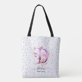 Zachte Bloemige Initiële D Boodschappentas & Paste Tote Bag (Achterkant)