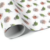 Zachte Bloemige Tuin Cadeaupapier (Rol Hoek)