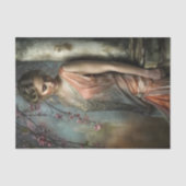 Zachte Bloemige Vintage Vrouw Decoupage Tissuepapier (Voorkant)