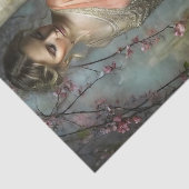 Zachte Bloemige Vintage Vrouw Decoupage Tissuepapier (Detail)