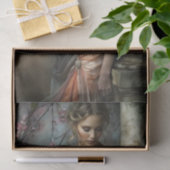 Zachte Bloemige Vintage Vrouw Decoupage Tissuepapier (Geschenk)
