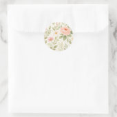 Zachte Bloemige Waterverf Patronen   Ronde Sticker (Tas)