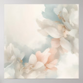 Zachte bloemige waterverfposter | Blush botanische Poster (Voorkant)