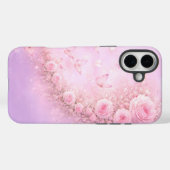 Zachte bloempatroon – zachte roze rozen met zachte Case-Mate iPhone case (Achterkant (horizontaal))