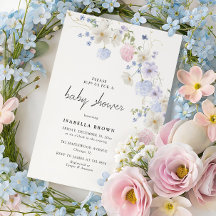 Zachte Bloemrijke Rand Baby Shower Feest