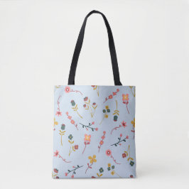 Zachte Bloemrijke Weidepatroon Jumbo Boodschappent Tote Bag