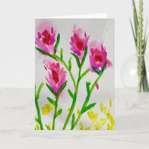 Zachte Bloesems – Zachte Waterverf Bloemen Wenskaa Kaart