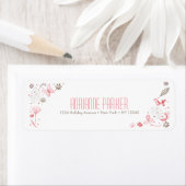 Zachte Blooming Roze Natuur Bouquet Etiket (Insitu)