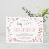 Zachte Blooming Roze Natuur Bouquet Kaart (Staand voorkant)