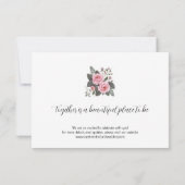 Zachte blos bloemenbruiloft RSVP kaartje (Achterkant)