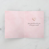 Zachte Blos Roze Gestreepte Hart Liefde Kaart (Binnen)
