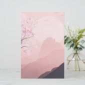 Zachte blos roze horizon Papierwaren (Staand voorkant)