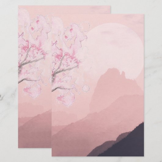 Zachte blos roze horizon Papierwaren (Voorkant / Achterkant)