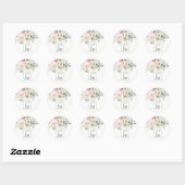 Zachte Blos Roze Pioen Blad Botanisch Bloem Logo Ronde Sticker (Vel)