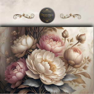 Zachte Blosemtint Pioen Bloemen Decoupage Tissuepapier
