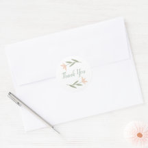 Zachte Blozende Bloemen Ronde Bedankt Sticker